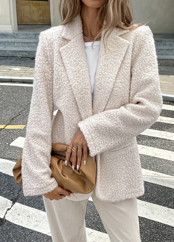 Бежевый женский жакет SHEIN однотонный - демисезонный