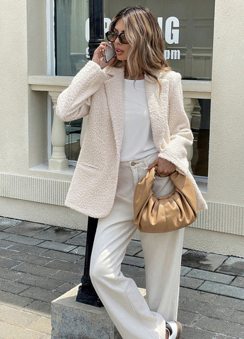 Бежевый женский жакет SHEIN однотонный - демисезонный