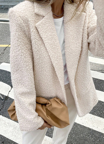 Бежевый женский жакет SHEIN однотонный - демисезонный