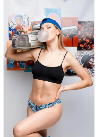 Трусики стринг с принтом Denim Booty American Flag DBA-22 MeMeMe (251826543)