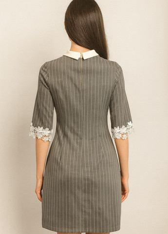 Сіра кежуал сукня а-силует Sassofono в смужку