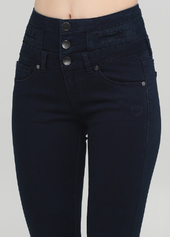 Темно-синие джинсовые демисезонные зауженные брюки Only