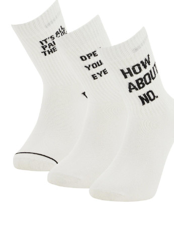 Носки(3шт) DeFacto без уплотненного носка белые повседневные