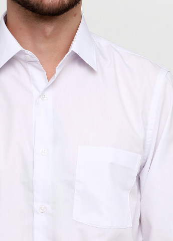 Белая кэжуал рубашка однотонная Madoc Jeans с длинным рукавом