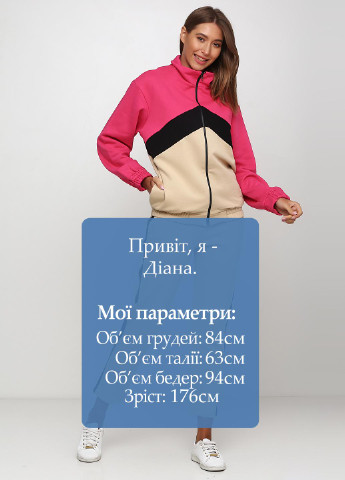 Костюм (толстовка, брюки) Kristina Mamedova однотонный бежевый спортивный