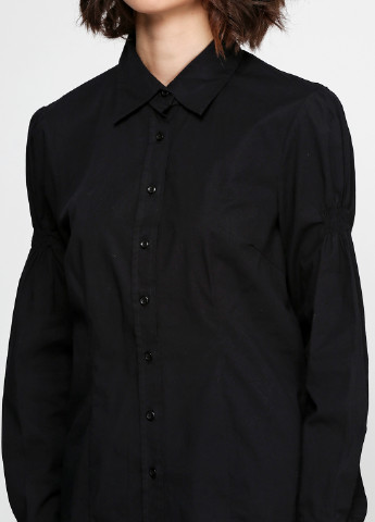 Черная кэжуал рубашка однотонная Instinct