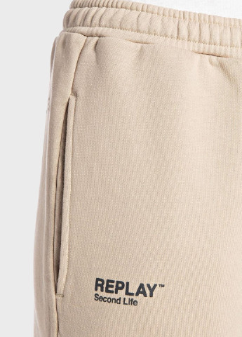Бежевые спортивные демисезонные джоггеры брюки Replay