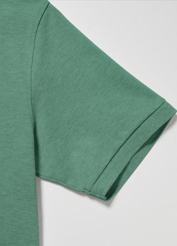 Зеленая футболка-поло для мужчин Uniqlo однотонная