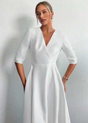 Білий кежуал сукня а-силует SHEIN однотонна