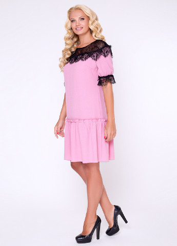 Розовое кэжуал платье Luzana фактурное
