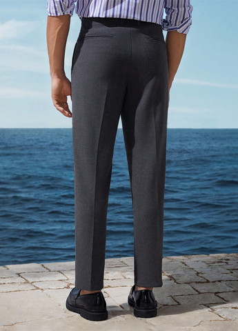 Темно-серые кэжуал, классические демисезонные прямые брюки SHEIN