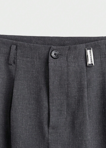 Темно-серые кэжуал, классические демисезонные прямые брюки SHEIN