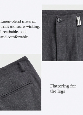 Темно-серые кэжуал, классические демисезонные прямые брюки SHEIN