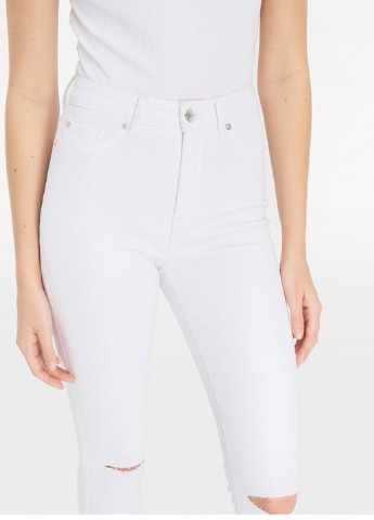Белые джинсовые демисезонные зауженные брюки Tally Weijl