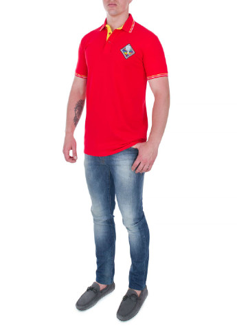 Красная футболка-поло для мужчин Trussardi Jeans однотонная