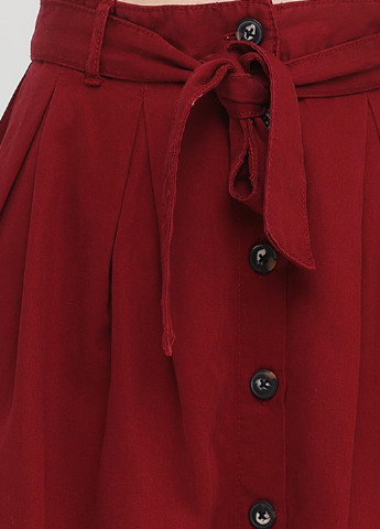 Бордовая кэжуал однотонная юбка C&A а-силуэта (трапеция)