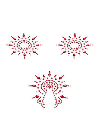 Пестіс з кристалів Gloria set of 3 - Red, прикраса на груди та вульву Petits Joujoux (255247643)