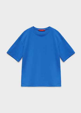 Костюм (футболка, велосипедки) KASTA design однотонний синій кежуал трикотаж, бавовна