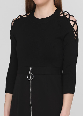 Черное кэжуал платье с открытыми плечами Vero Moda однотонное