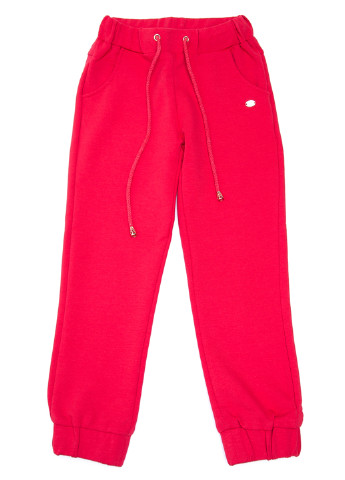 Красные кэжуал демисезонные прямые брюки De Salitto
