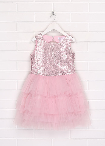 Светло-розовое праздничный платье клеш Sasha однотонное