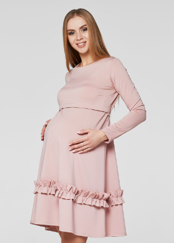 Пудрова кежуал сукня для вагітних і годуючих Lullababe однотонна