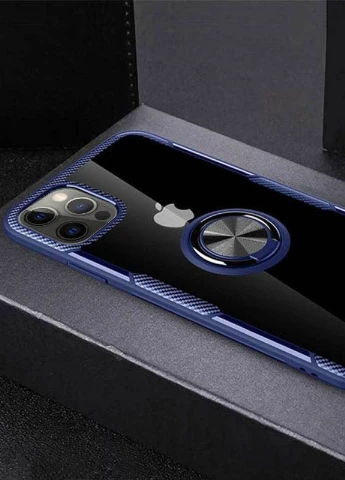 TPU + PC чохол CrystalRing for Magnet (opp) для Apple iPhone 12 Pro / 12 (6.1 ') Безбарвний / Синій (is_00000038426_2) Deen (229726759)