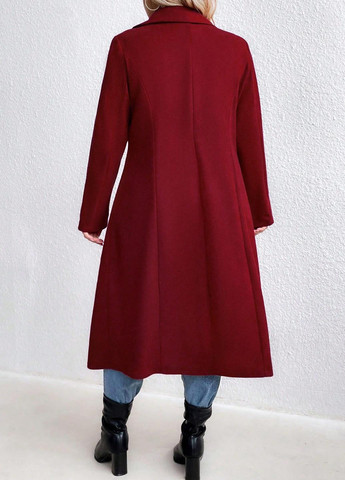 Бордовое демисезонное Пальто SHEIN
