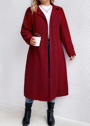 Бордовое демисезонное Пальто SHEIN