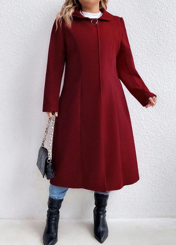 Бордовое демисезонное Пальто SHEIN