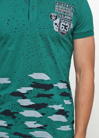 Зеленая футболка-поло для мужчин Golf с рисунком