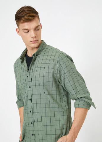 Светло-зеленая кэжуал рубашка в клетку KOTON