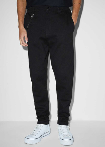 Черные кэжуал демисезонные зауженные брюки C&A