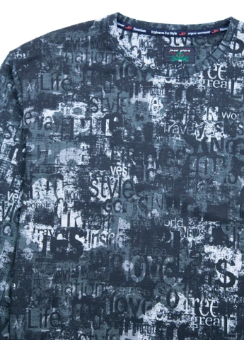 Чорний світшот чоловічий чорний m-xl Jean Piere напис (251839491)