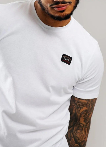 Белая футболка мужская Paul & Shark PATCH LOGO T-SHIRT