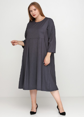 Темно-серое кэжуал платье 159 С меланжевое