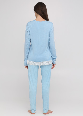 Блакитна всесезон піжама (лонгслів, штани) лонгслив + брюки SieLei