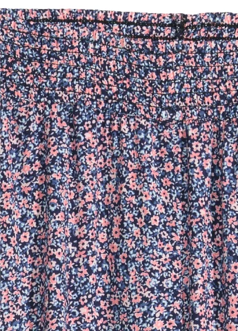 Темно-синие кэжуал летние со средней талией брюки H&M