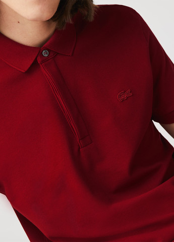Бордовая футболка-поло для мужчин Lacoste с логотипом