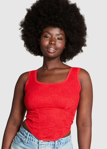 Червоний демісезонний комплект (корсет, трусики) Victoria's Secret