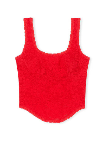 Червоний демісезонний комплект (корсет, трусики) Victoria's Secret