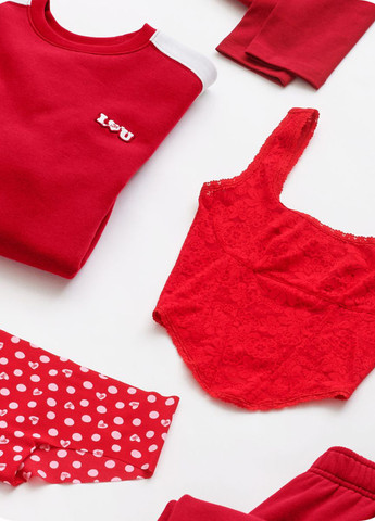 Червоний демісезонний комплект (корсет, трусики) Victoria's Secret