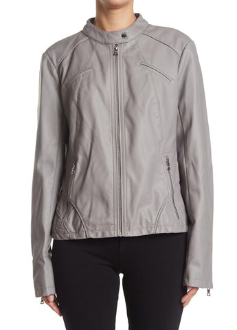 Сіра демісезонна куртка байкерська Guess