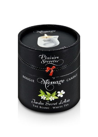 Массажная свеча White Tea (80 мл) подарочная упаковка, керамический сосуд Plaisirs Secrets (255169518)
