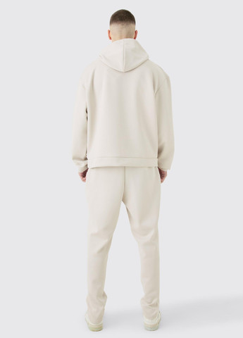 Светло-бежевые спортивные демисезонные зауженные брюки Boohoo