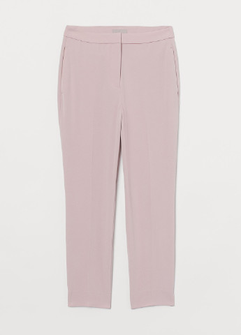 Светло-розовые кэжуал летние зауженные, укороченные брюки H&M