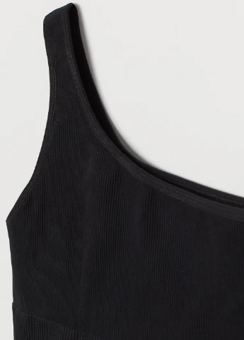 Чорний топ бюстгальтер H&M без кісточок трикотаж, поліамід