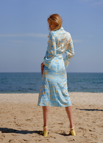 Голубая кэжуал украинская символика юбка Gepur