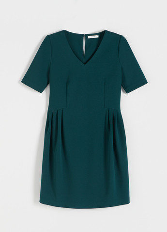 Изумрудное кэжуал платье Reserved однотонное