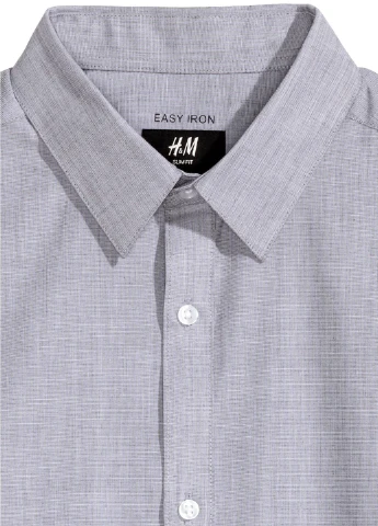 Серо-голубой кэжуал рубашка меланж H&M